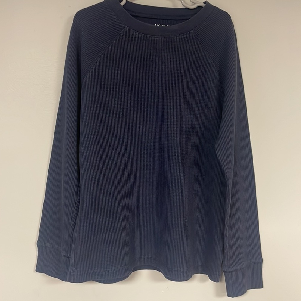 1989 Place Navy Blue Thermal Long Sleeve Shirt, L (10-12), good condition